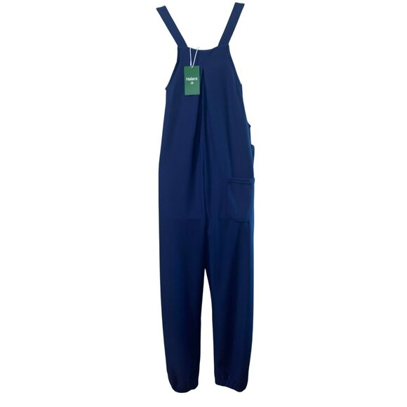 Halara Womens Adjustable Strap Relaxed Fit Blue Overalls With Pockets Size Large - Picture 3 of 10